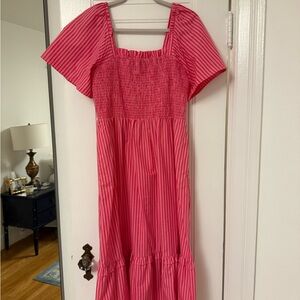 Draper James Coral Striped Dress